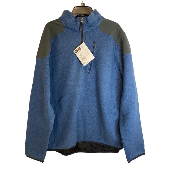 5.11 Tactical Other - 5.11 TACTICAL MEN'S BLUE FLEECE QUARTER ZIP SWEATER SZ 2XL NWT